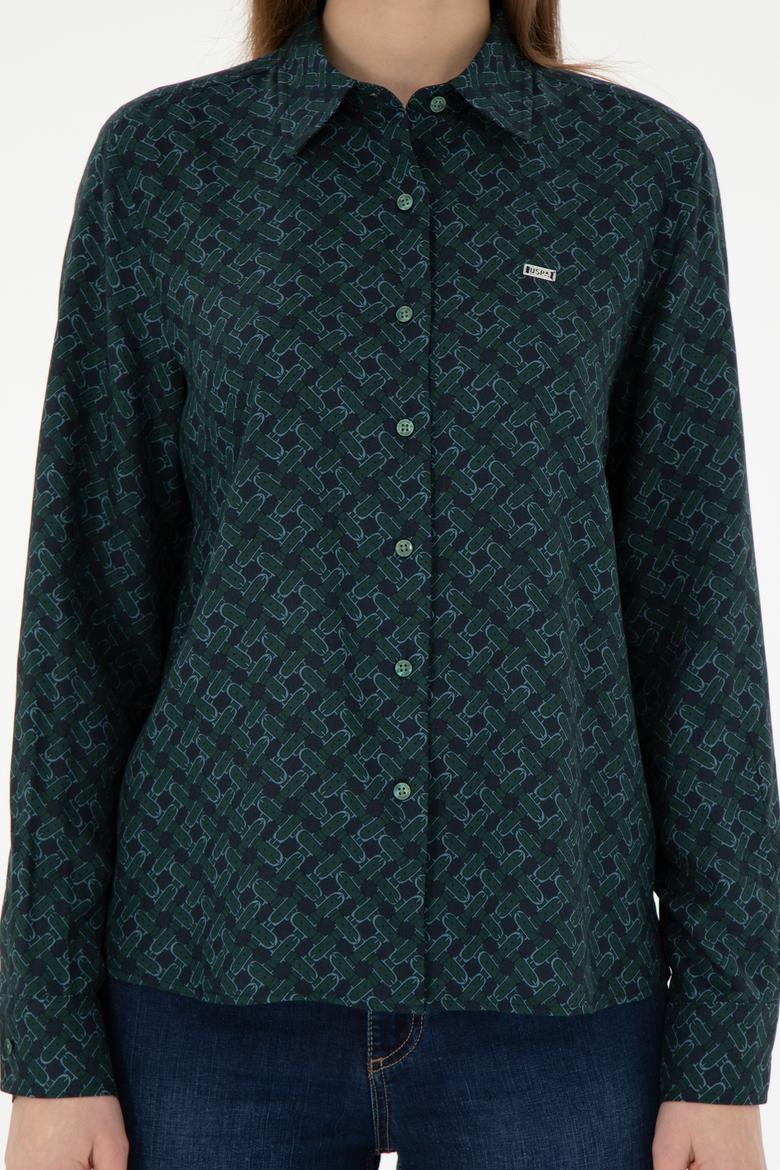 Kadın Koyu Yeşil Uzun Kollu Gömlek - 50291101011