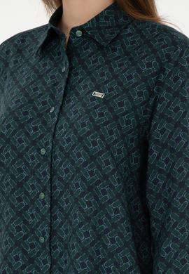 Kadın Koyu Yeşil Uzun Kollu Gömlek - 50291101011