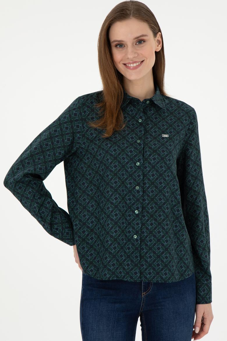Kadın Koyu Yeşil Uzun Kollu Gömlek - 50291101011