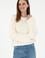 Kadın Krem Bisiklet Yaka Kazak