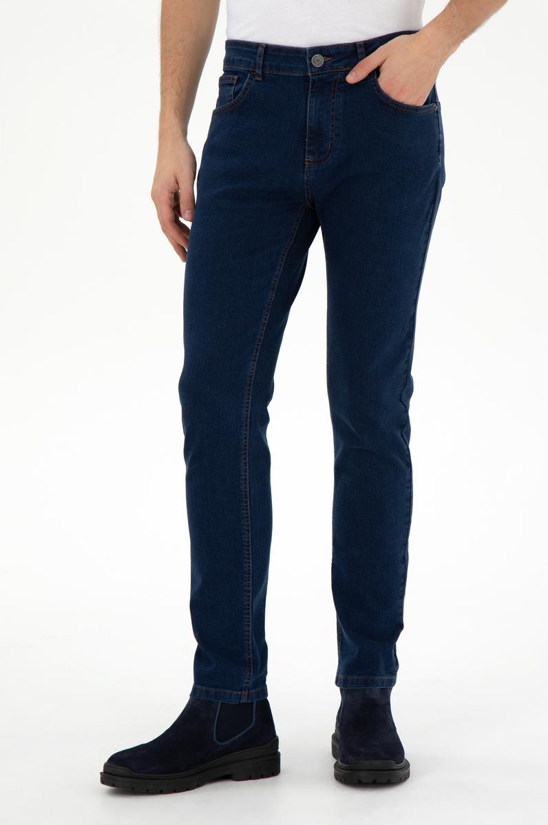 Erkek Mavi Slim Fit Jean Pantolon