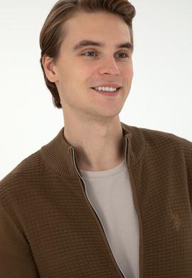 Erkek Haki Basic Triko Hırka - 50294738008