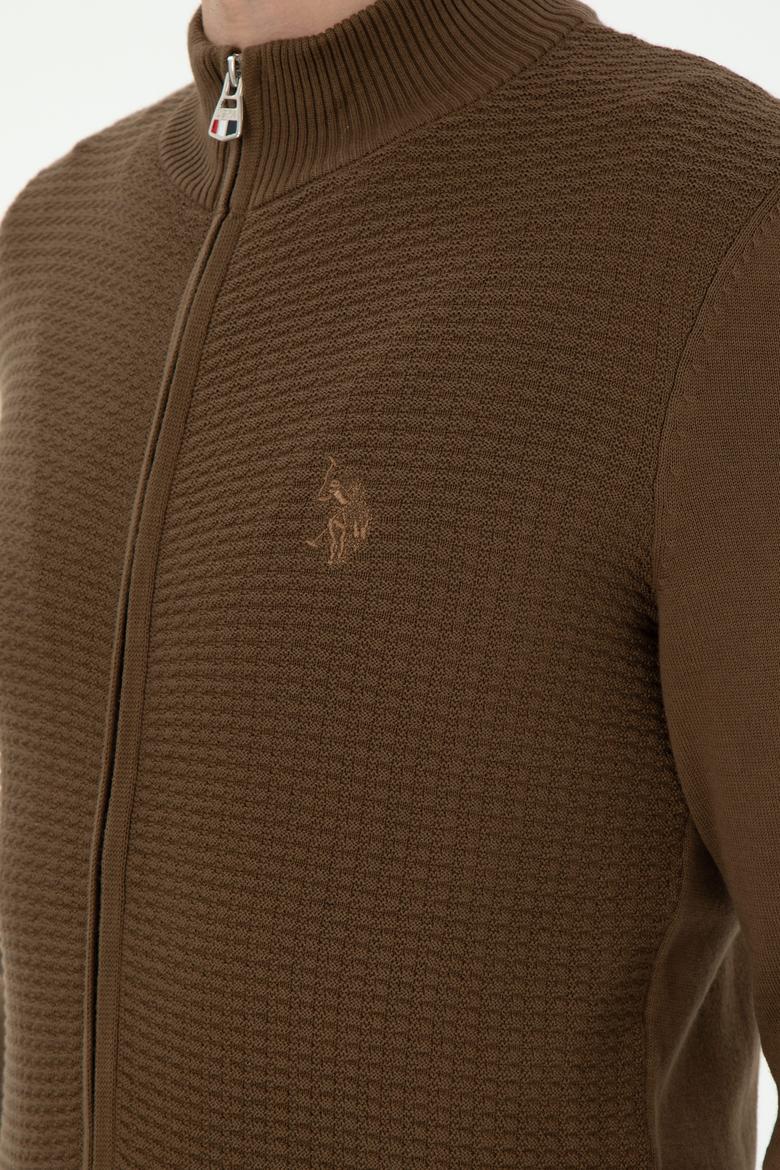 Erkek Haki Basic Triko Hırka - 50294738008