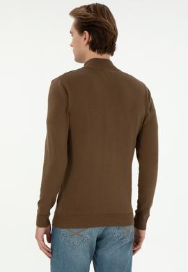 Erkek Haki Basic Triko Hırka - 50294738008