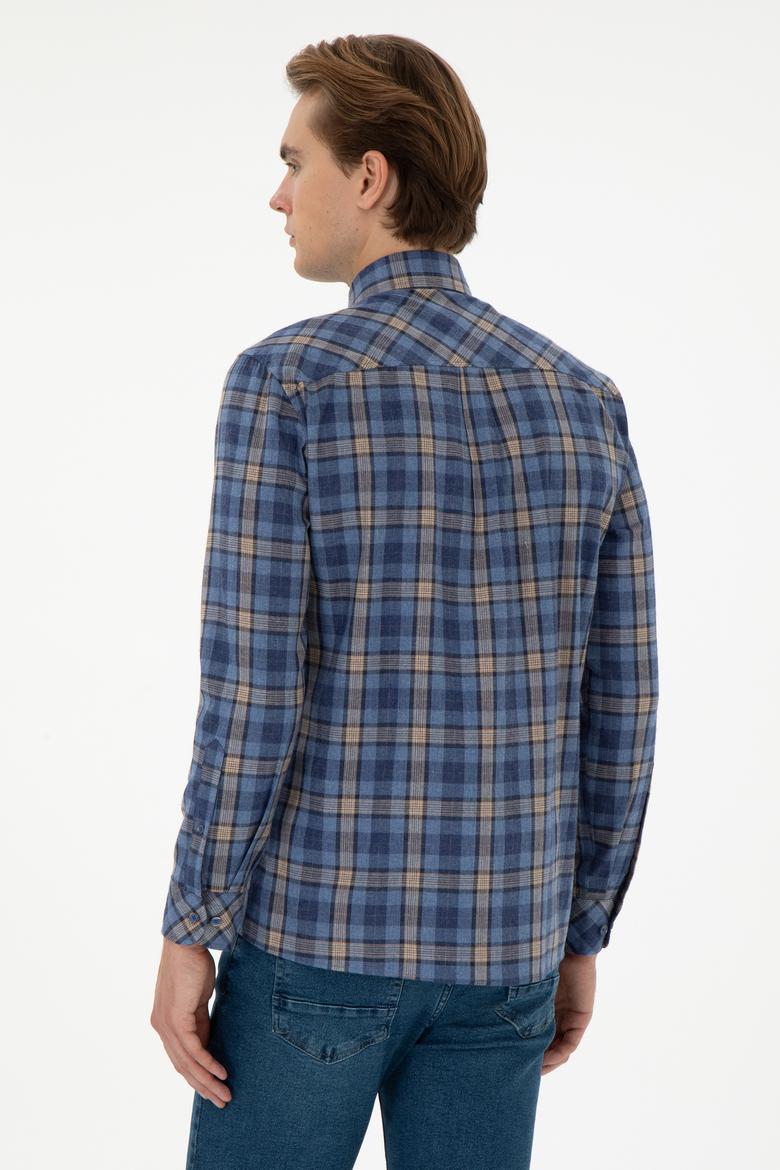 Erkek Saks Uzun Kollu Gömlek - 50296811016