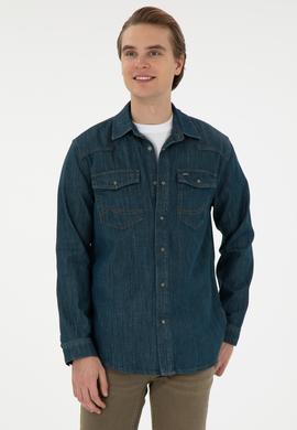 Erkek Mavi Jean Gömlek - 50289470008