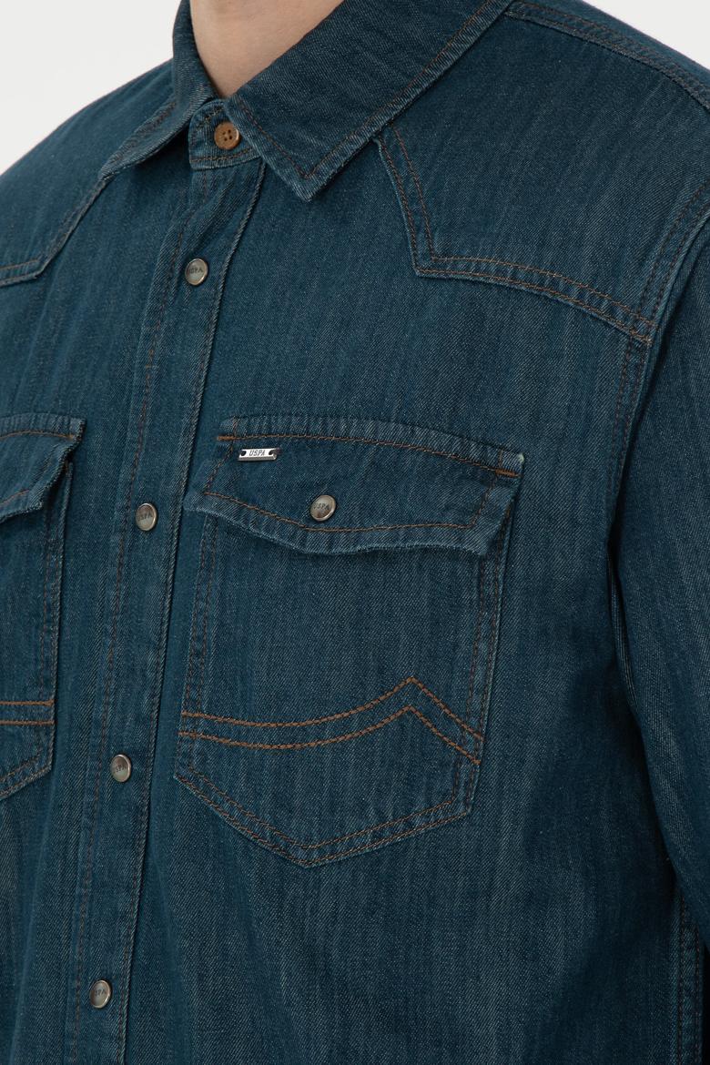 Erkek Mavi Jean Gömlek - 50289470008