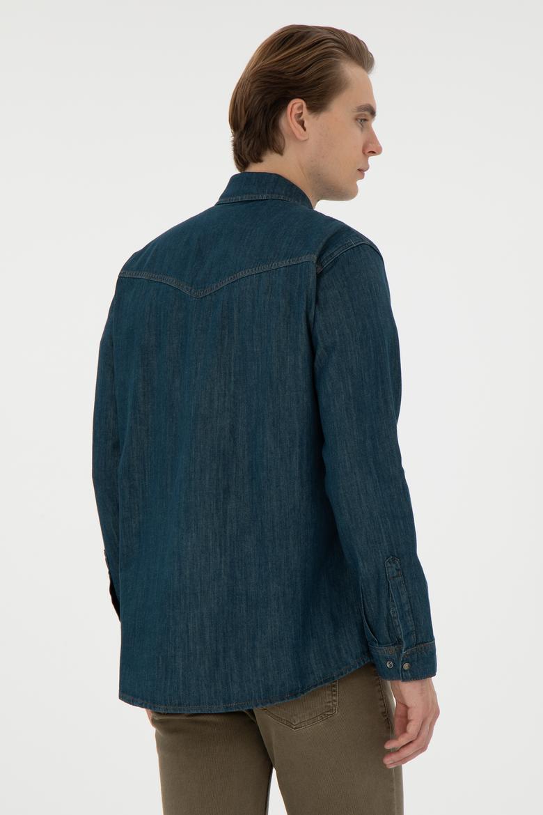 Erkek Mavi Jean Gömlek - 50289470008