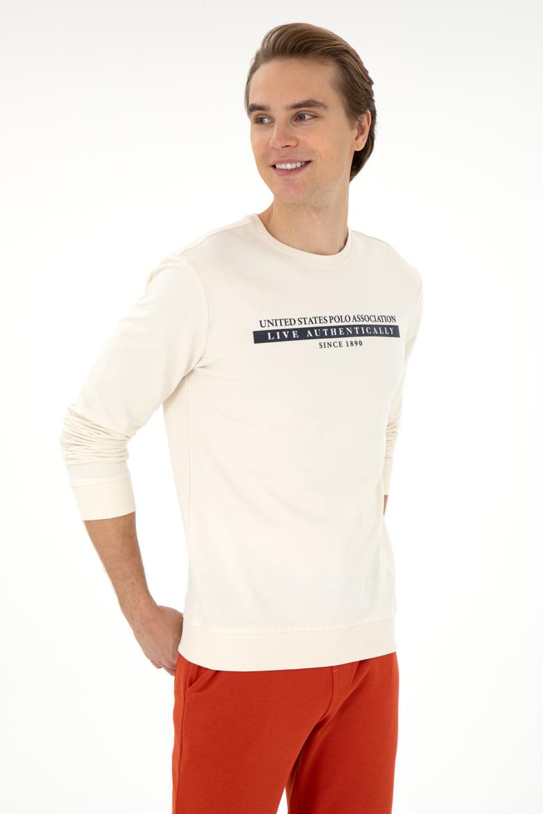 Erkek Krem Sweatshirt