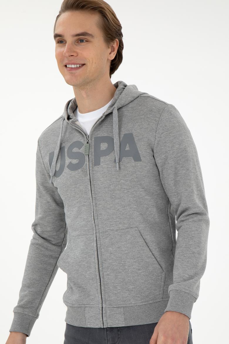 Erkek Gri Melanj Örme Hırka - 50289029056