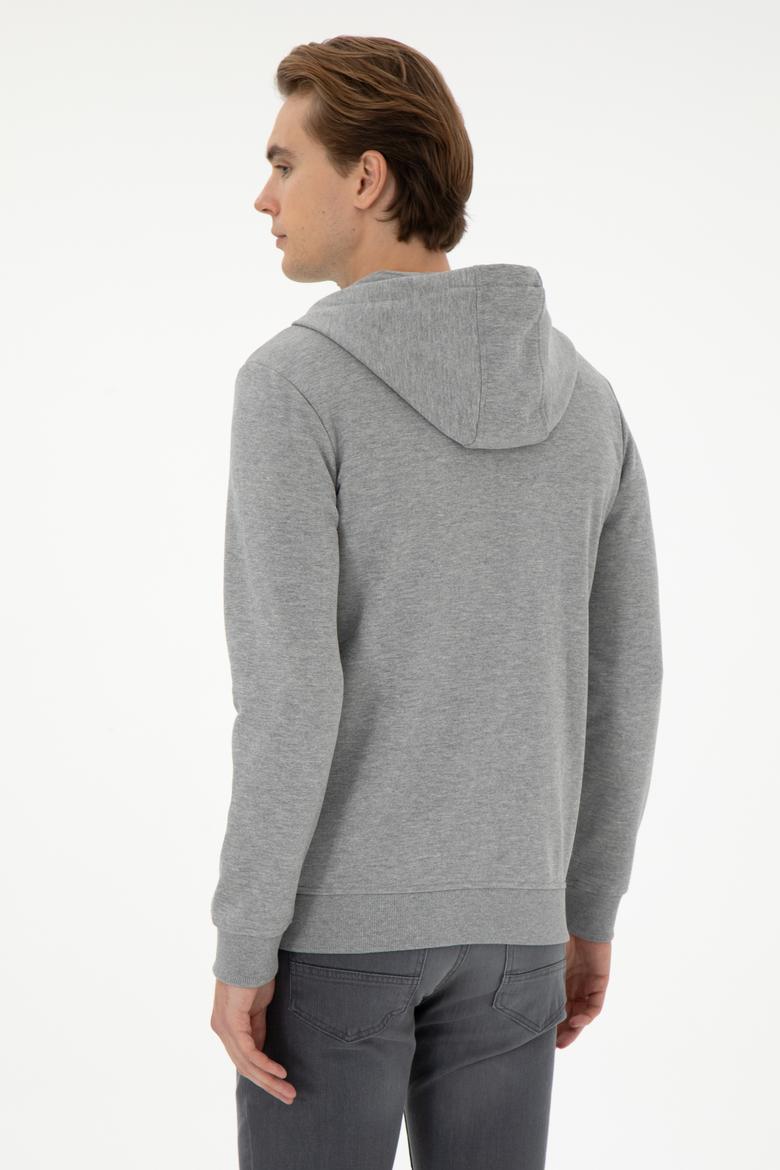 Erkek Gri Melanj Örme Hırka - 50289029056