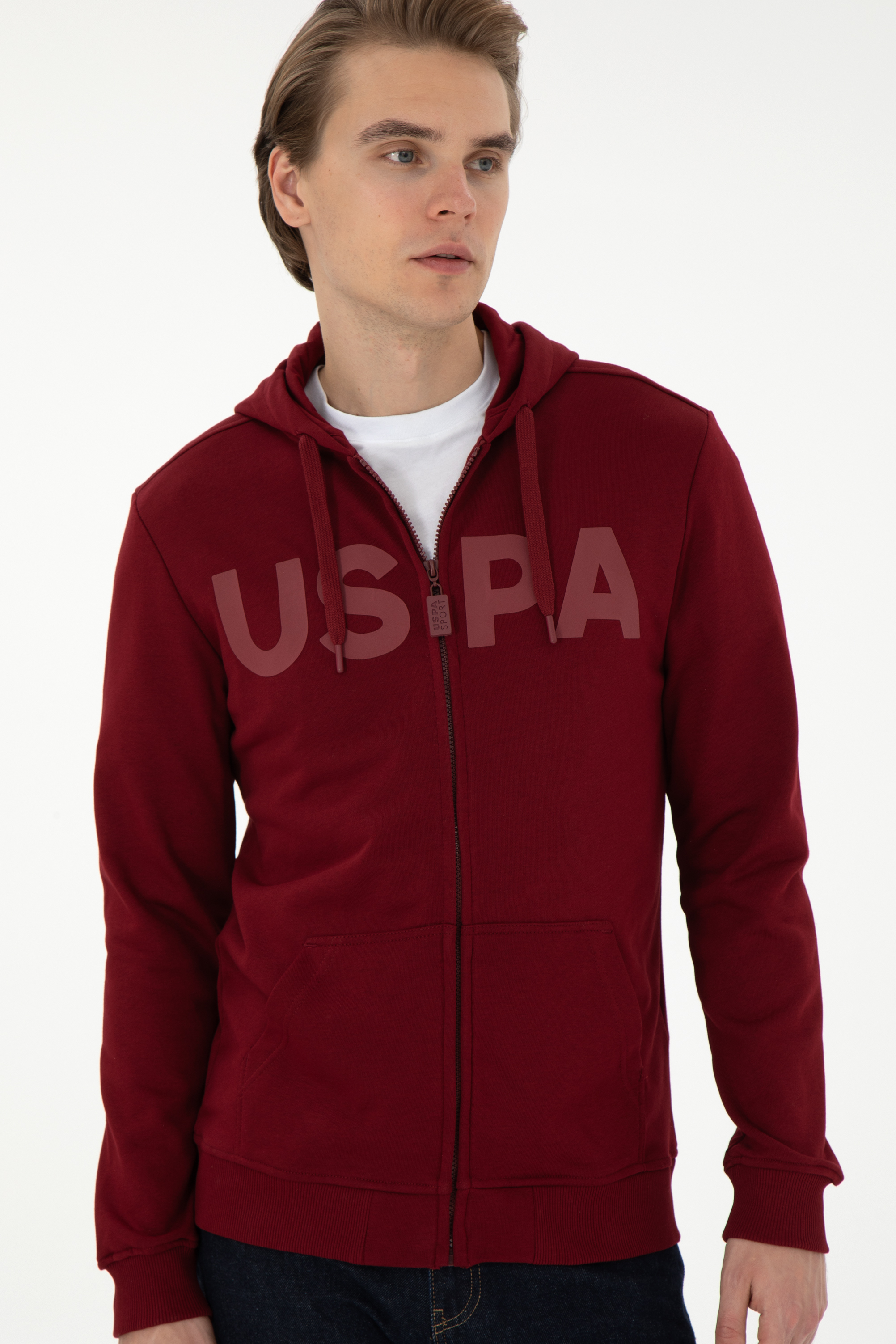 Erkek Bordo Örme Hırka - Image 3