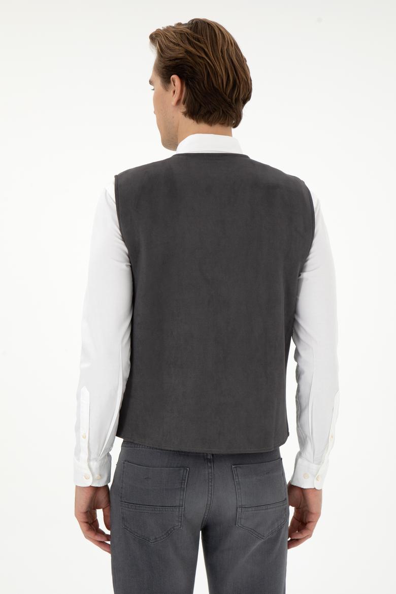 Erkek Antrasit Örme Hırka - 50290629008