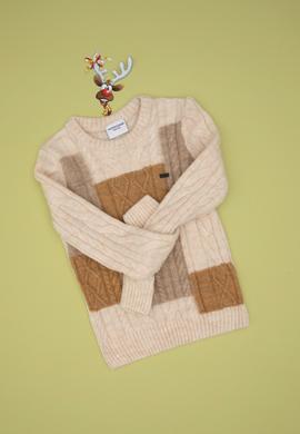 Erkek Çocuk Krem Bisiklet Yaka Kazak - 50293052020