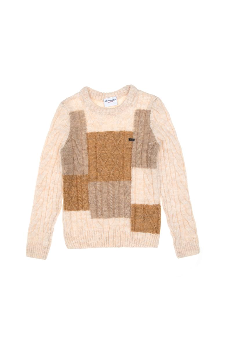 Erkek Çocuk Krem Bisiklet Yaka Kazak - 50293052020