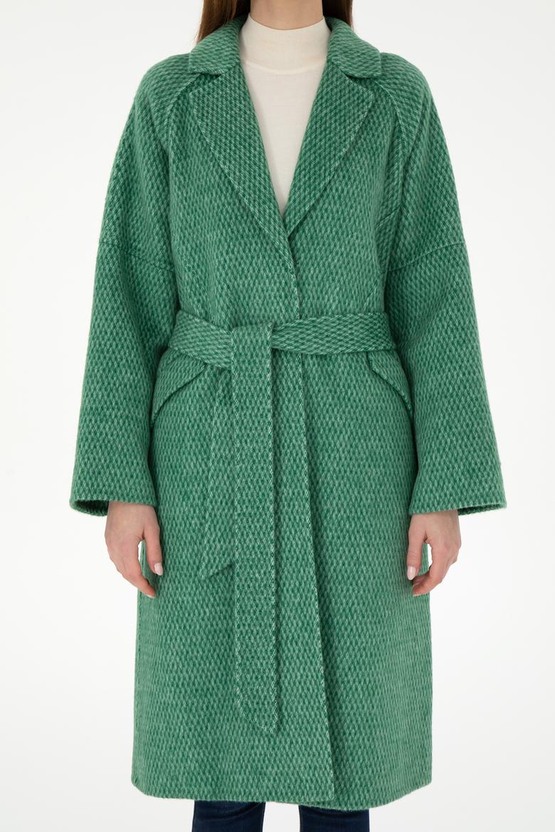 Kadın Koyu Yeşil Kaşe Kaban - 50291501004