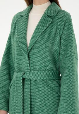 Kadın Koyu Yeşil Kaşe Kaban - 50291501004