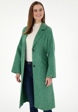 Kadın Koyu Yeşil Kaşe Kaban - 50291501004