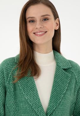 Kadın Koyu Yeşil Kaşe Kaban - 50291501004