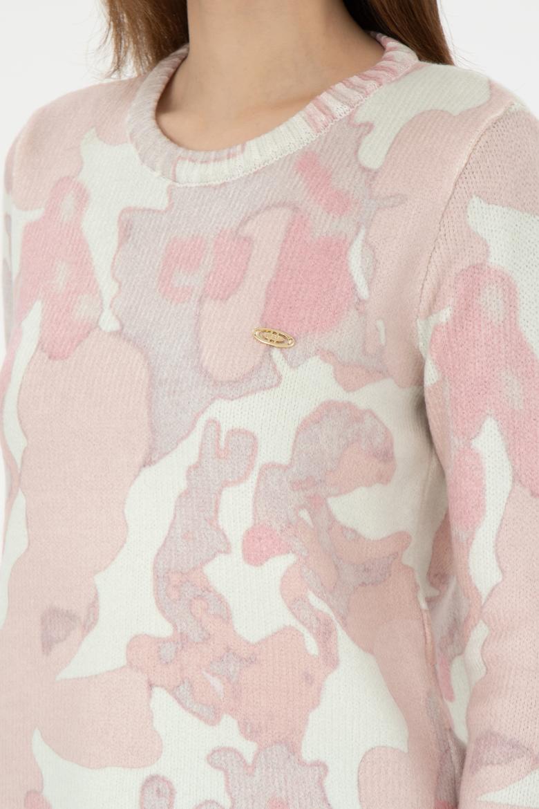 Kadın Somon Bisiklet Yaka Kazak - 50293091042