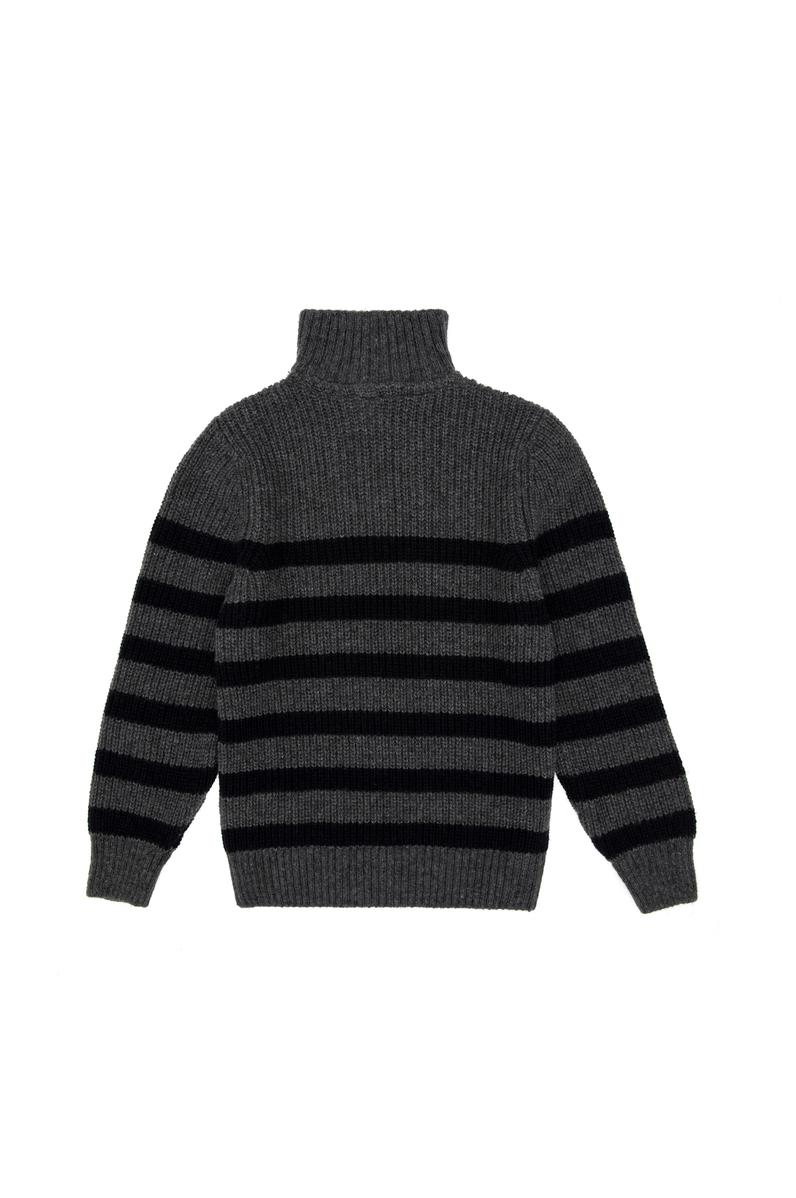 Erkek Çocuk Yarım Fermuarlı Antrasit Melanj Kazak