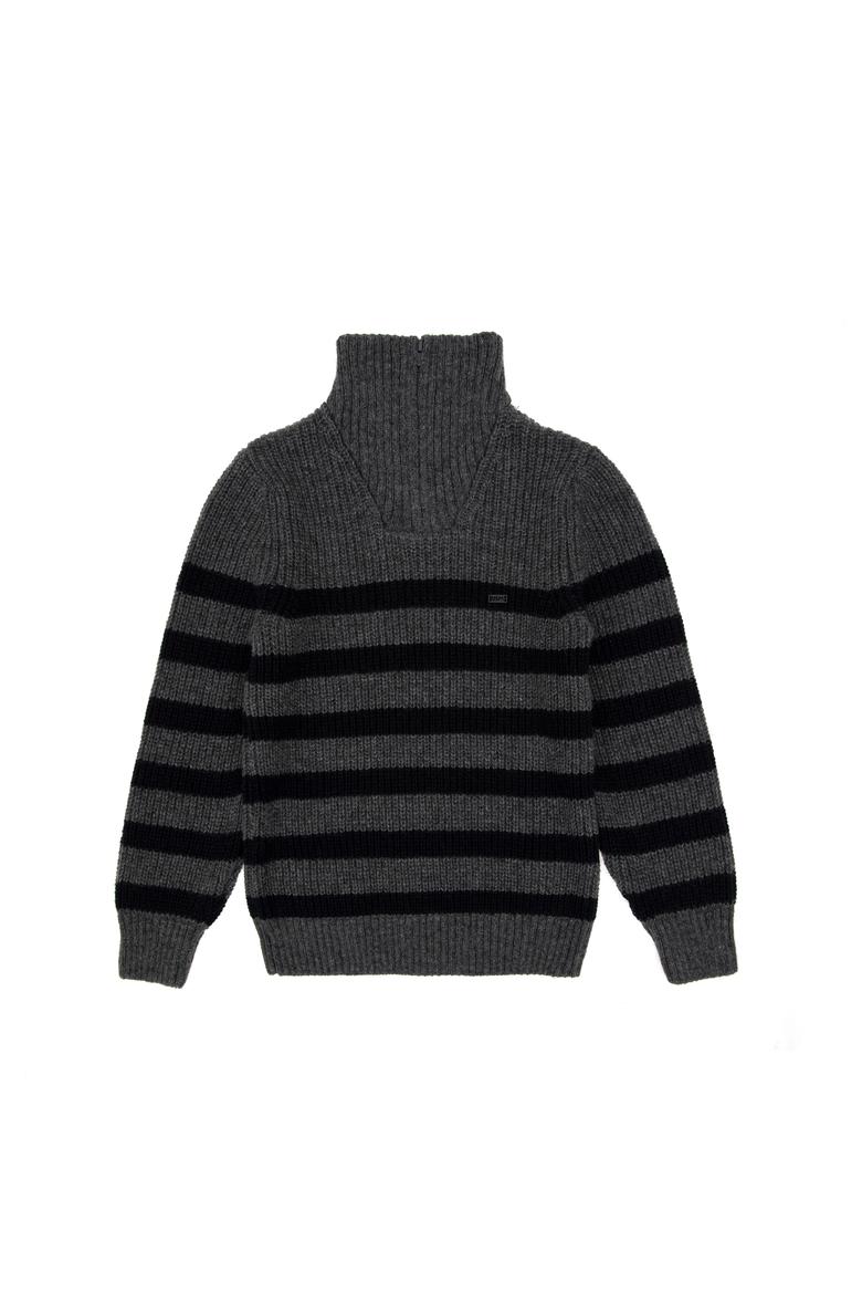 Erkek Çocuk Yarım Fermuarlı Antrasit Melanj Kazak