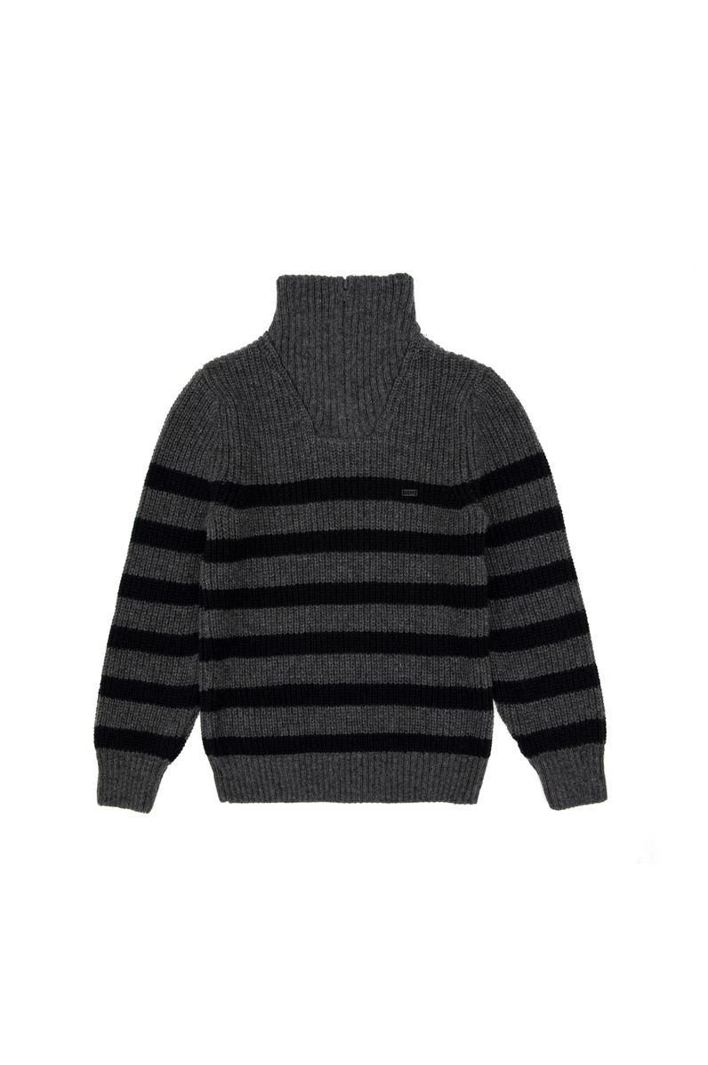 Erkek Çocuk Yarım Fermuarlı Antrasit Melanj Kazak