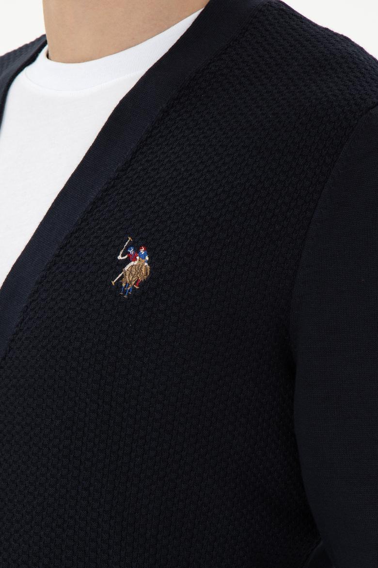 Erkek Lacivert Basic Triko Hırka - 50298008007