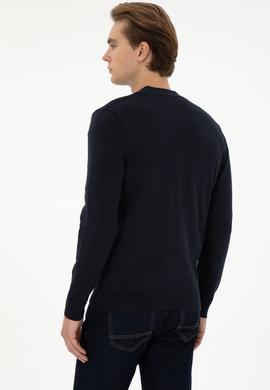 Erkek Lacivert Basic Triko Hırka - 50298008007