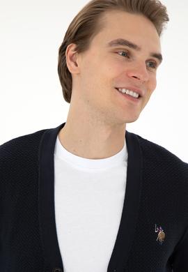 Erkek Lacivert Basic Triko Hırka - 50298008007