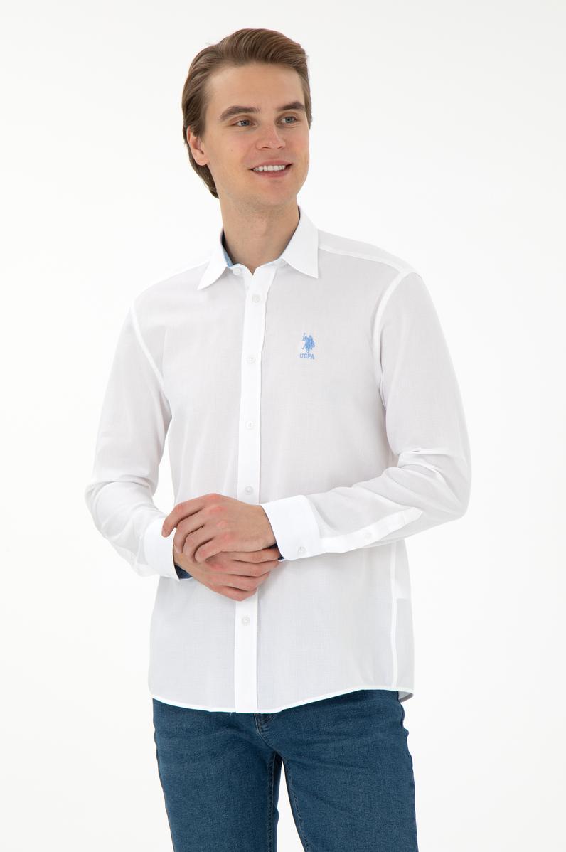 Erkek Beyaz Uzun Kollu Gömlek