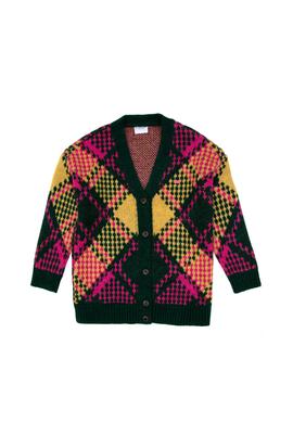 Kız Çocuk Koyu Yeşil Bisiklet Yaka Triko Hırka - 50293070007