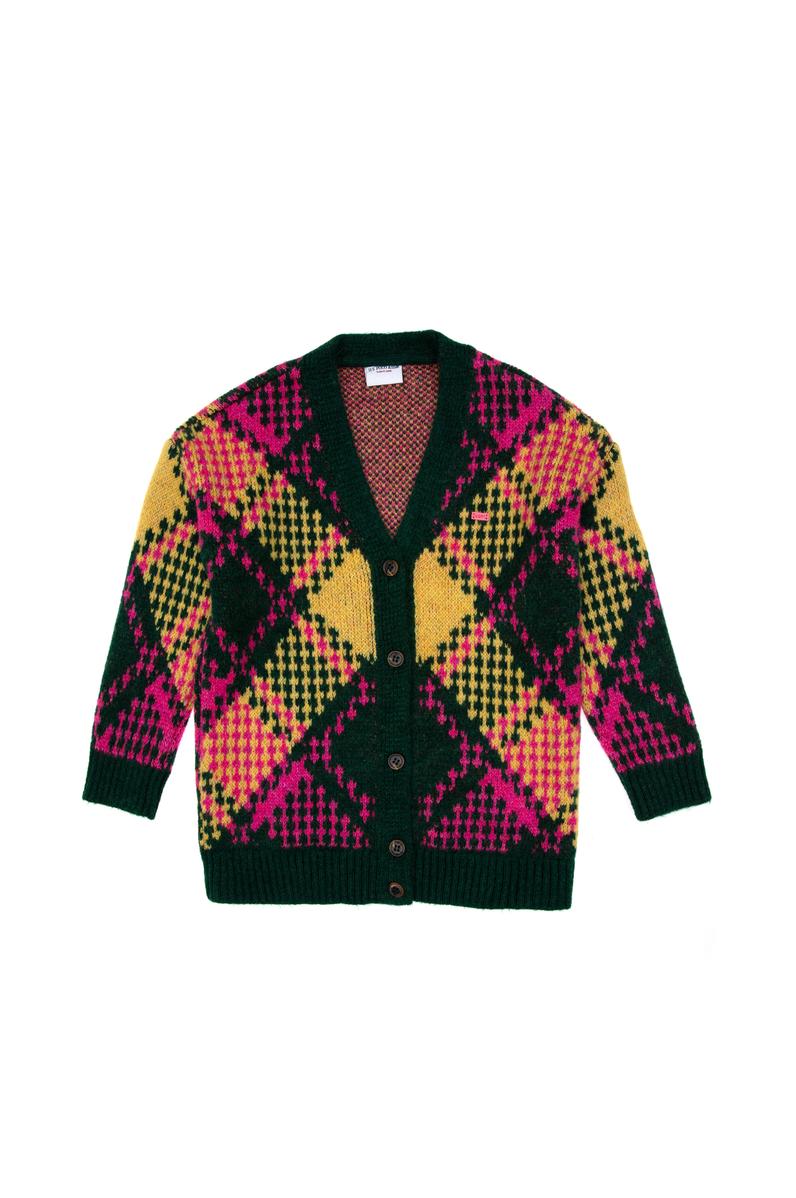 Kız Çocuk Koyu Yeşil Bisiklet Yaka Triko Hırka