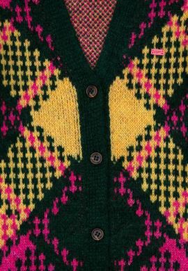 Kız Çocuk Koyu Yeşil Bisiklet Yaka Triko Hırka - 50293070007