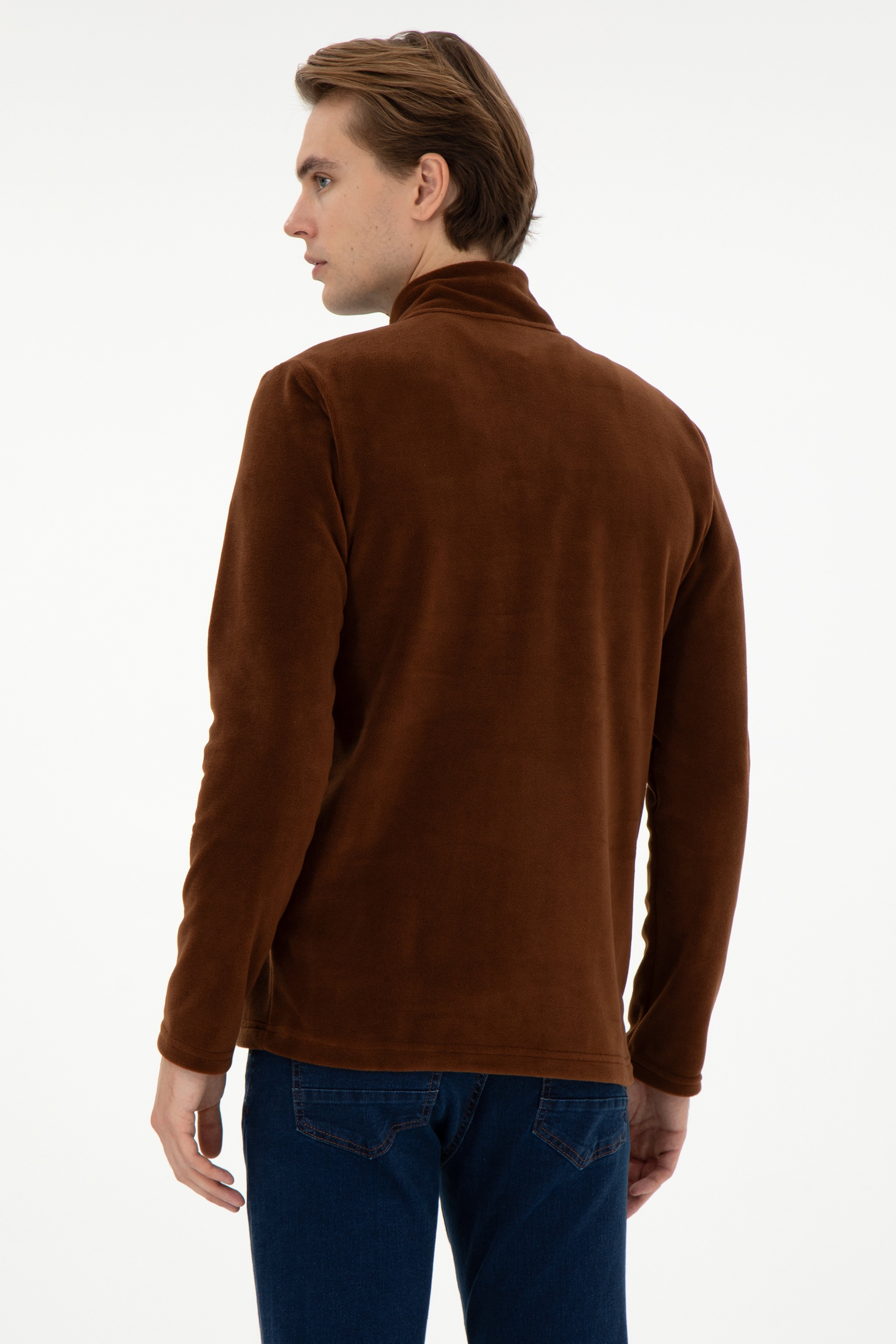 Erkek Kahverengi Sweatshirt - Image 5