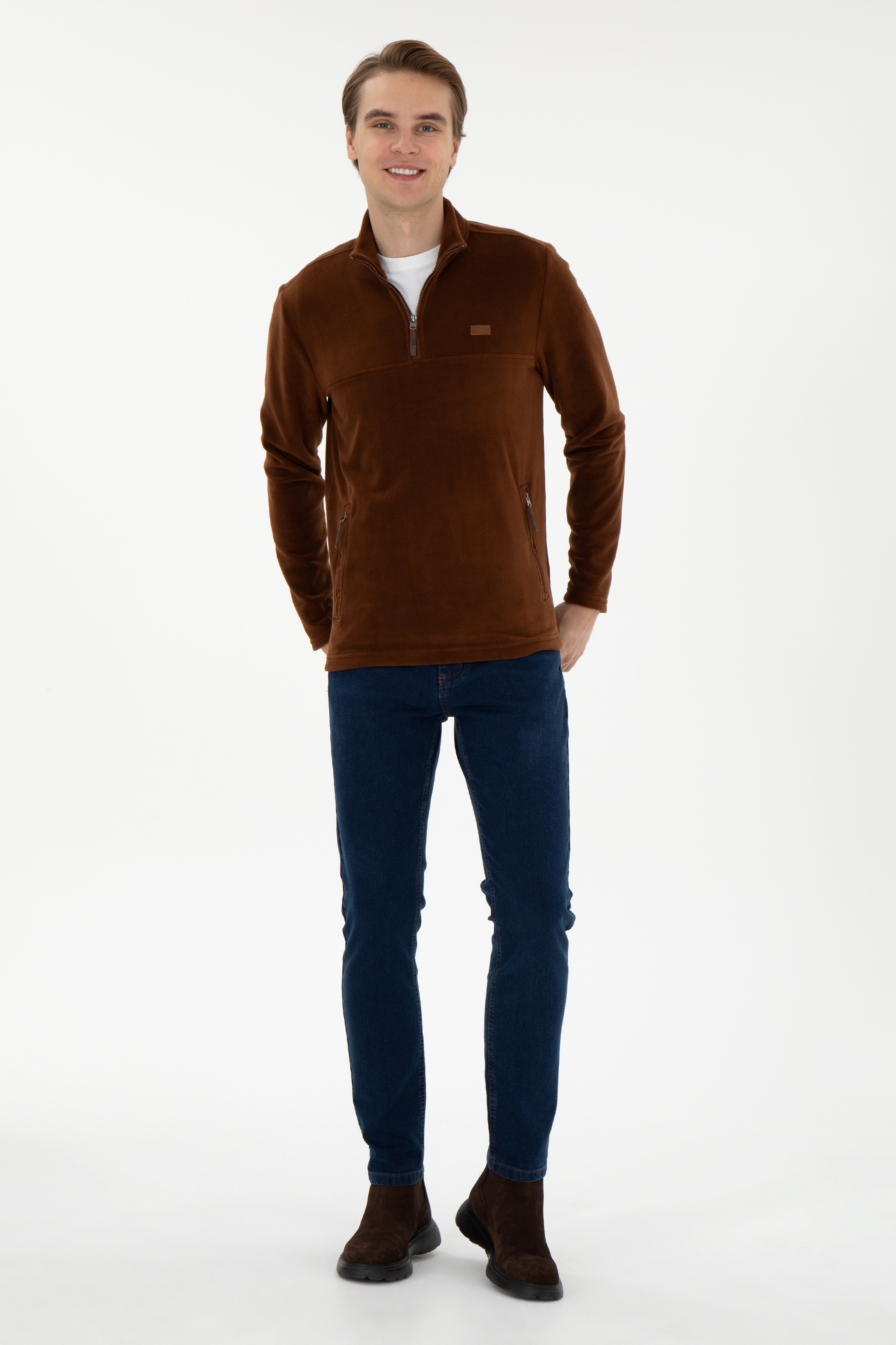 Erkek Kahverengi Sweatshirt