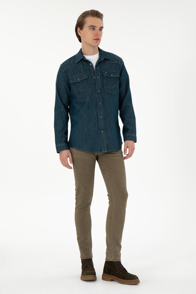 Erkek Kahverengi Jean Pantolon