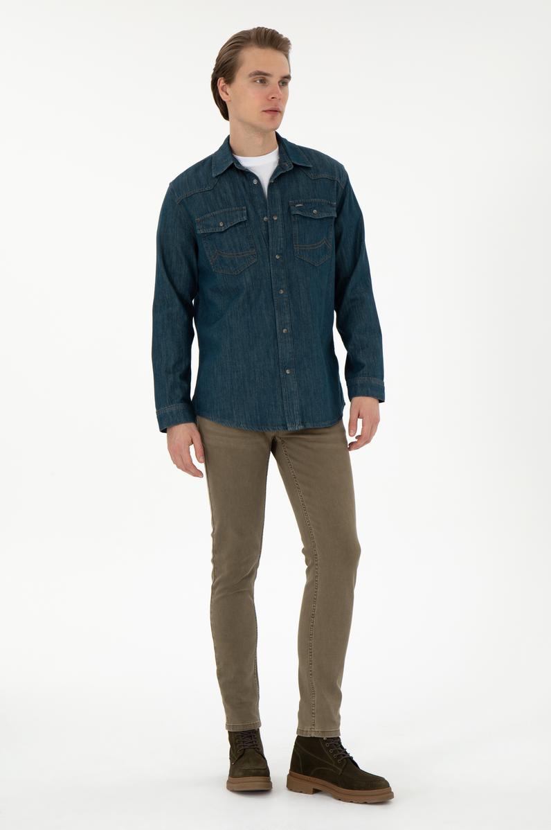 Erkek Kahverengi Jean Pantolon