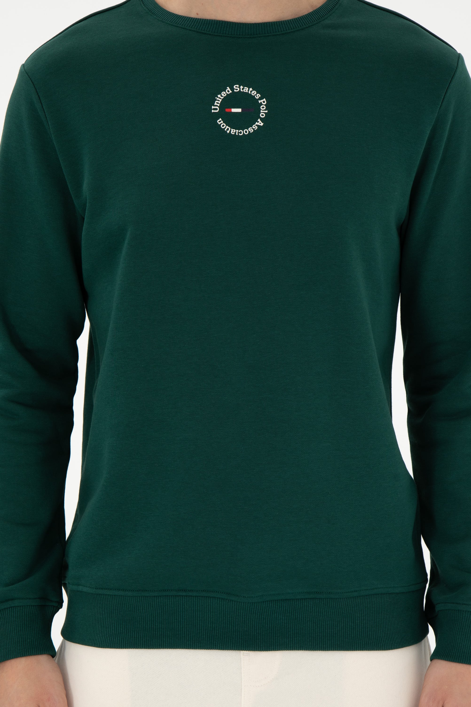Erkek Regular Fit Bisiklet Yaka Koyu Yeşil Sweatshirt - Image 6