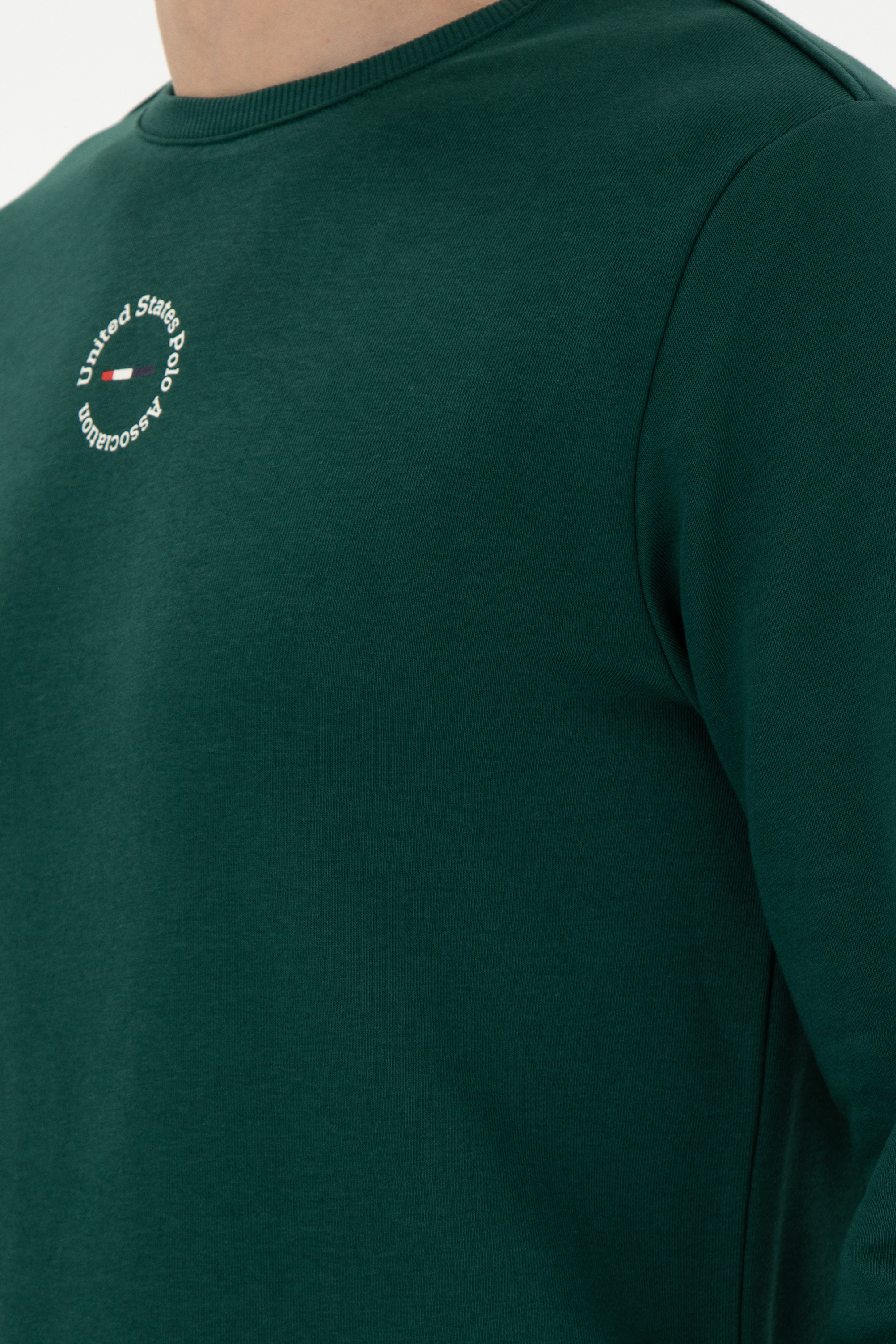 Erkek Regular Fit Bisiklet Yaka Koyu Yeşil Sweatshirt - Image 7