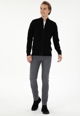 Erkek Siyah Basic Triko Hırka - 50298268026