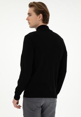 Erkek Siyah Basic Triko Hırka - 50298268026