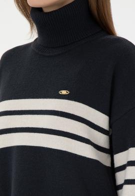 Kadın Lacivert Boğazlı Kazak - 50297109007