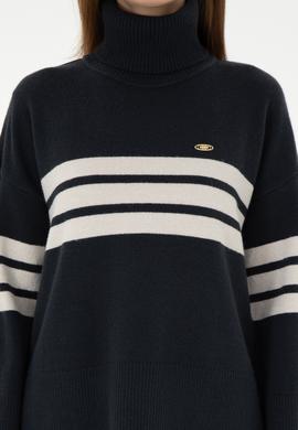 Kadın Lacivert Boğazlı Kazak - 50297109007