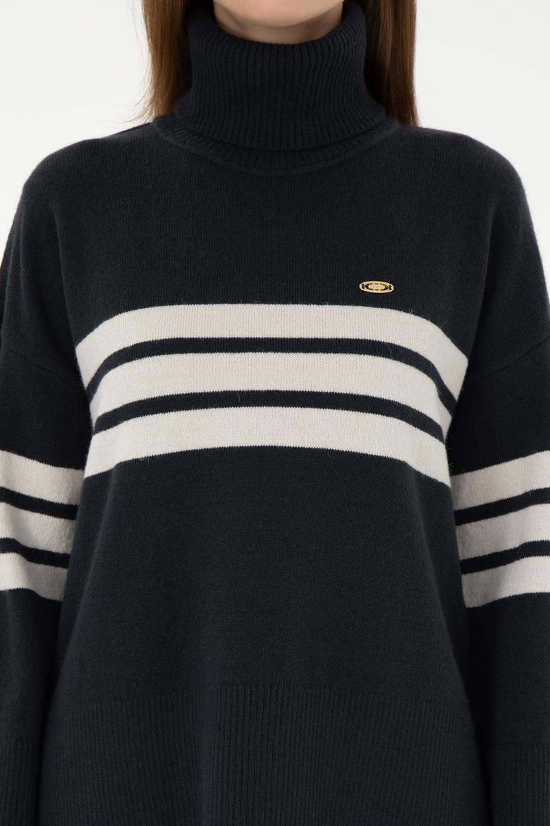 Kadın Lacivert Boğazlı Kazak - 50297109007