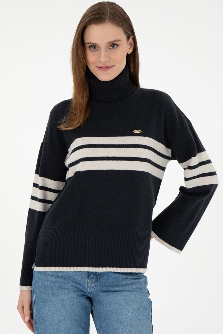 Kadın Lacivert Boğazlı Kazak - 50297109007