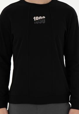 Erkek Comfort Fit Bisiklet Yaka Siyah Sweatshirt - 50293430011