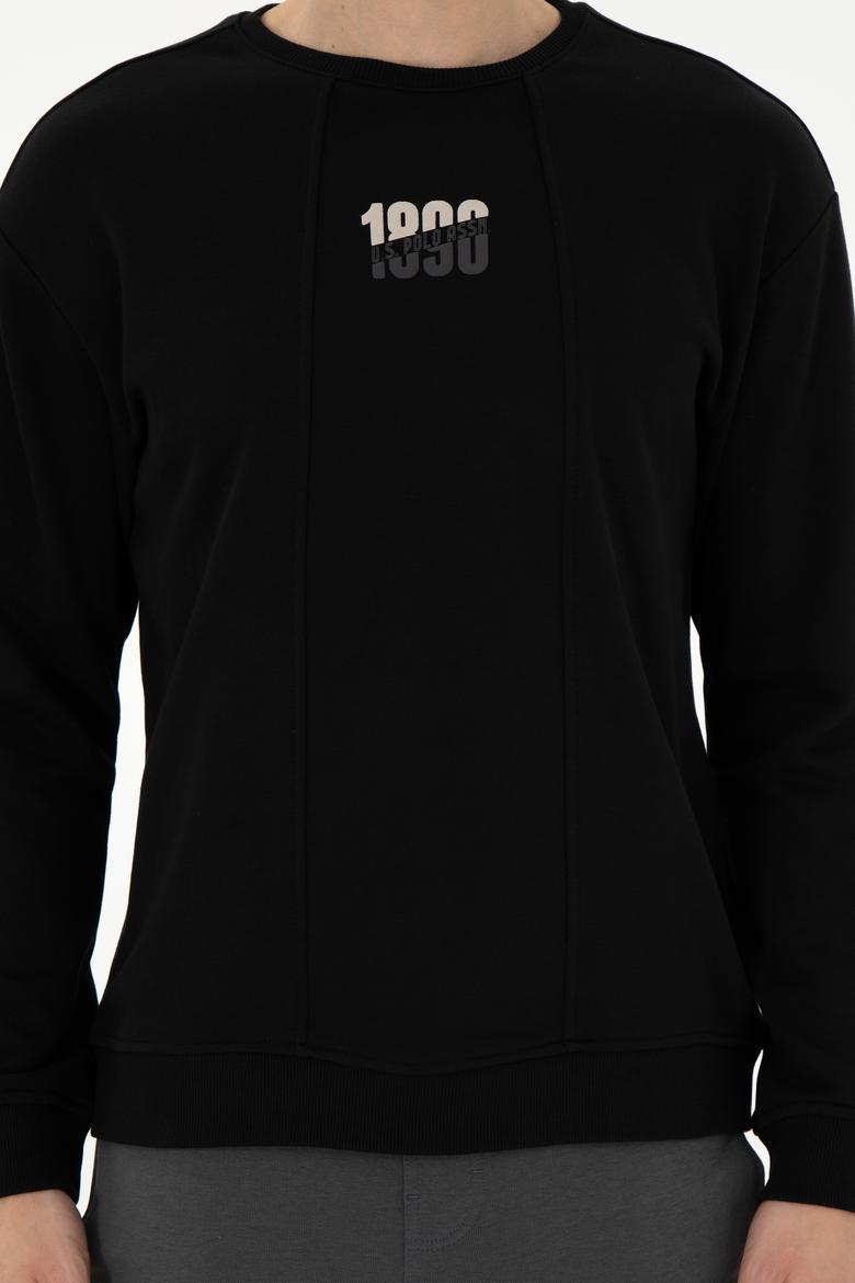 Erkek Comfort Fit Bisiklet Yaka Siyah Sweatshirt - 50293430011