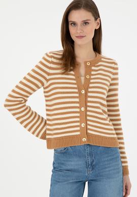 Kadın Camel Triko Hırka - 50297119018