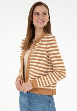 Kadın Camel Triko Hırka - 50297119018